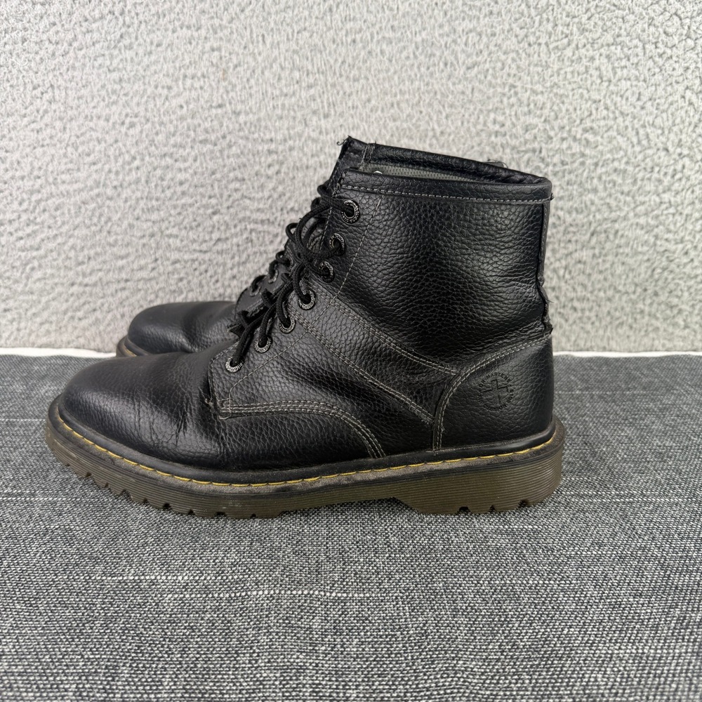Dr. Martens Kineland Boot Mens 11 Black Tumbled Leather Lace Up Ankle AW004
